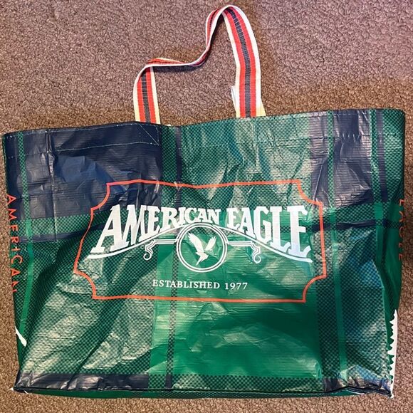AE 🦅 American eagle large reusable tote bag BONUS AE bag free w/purchase - Picture 4 of 7